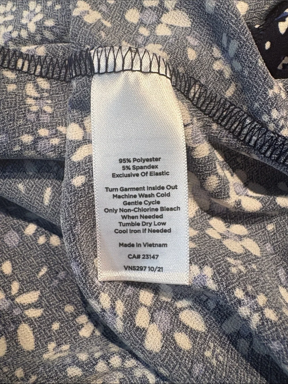 TALBOTS Long-Sleeve Floral Dress in Blue / Lavender / White Size XL — NWT